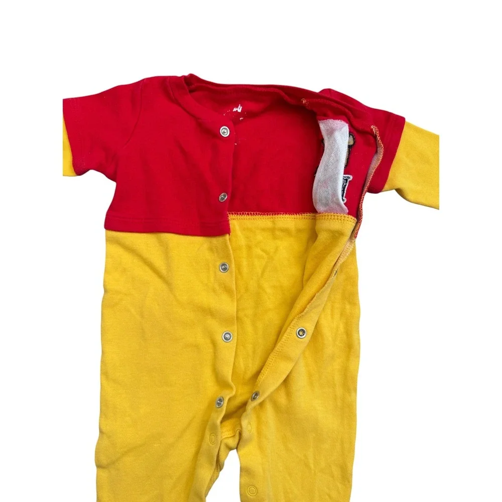 Disney Winnie the Pooh Red Yellow Footed Sleeper Snap Front Kids 02252013